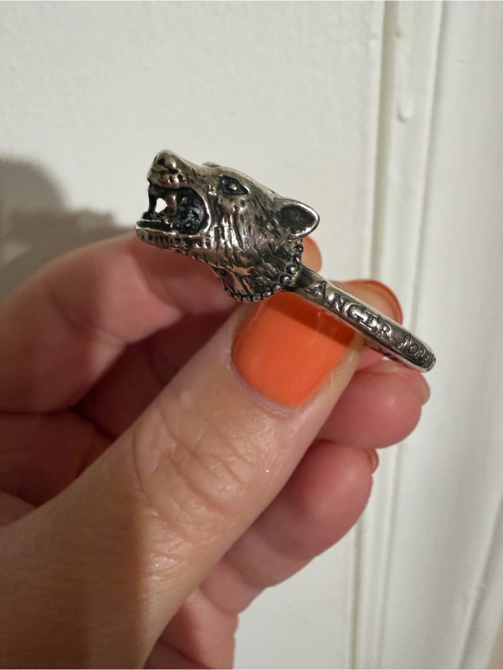 Gucci Silver Wolf Head Ring